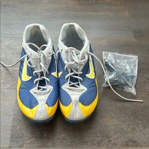 Nike Blue and Yellow Spikes Sneakers, Women’s size 7